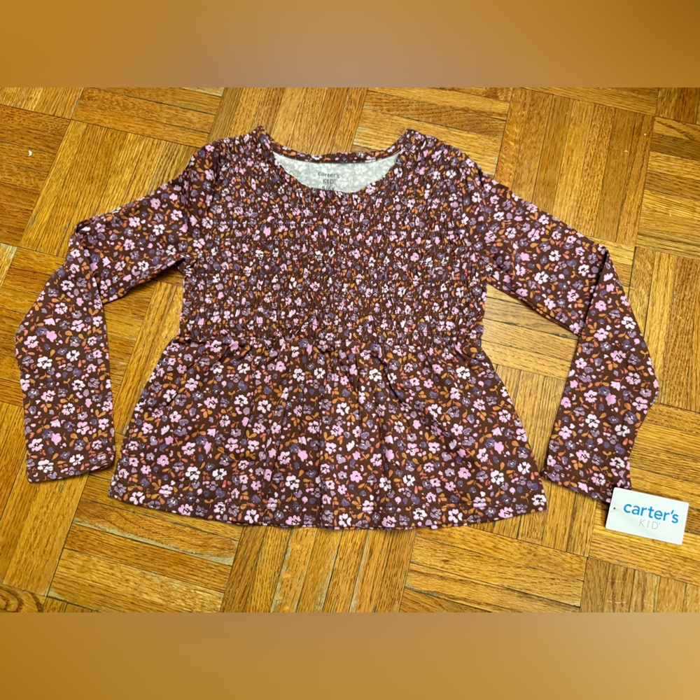 Carter's Brown and Pink Floral Top NWT SIZE 6/6x